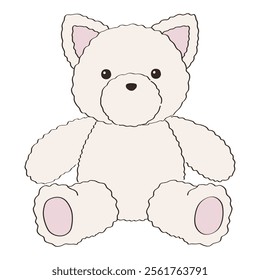 Vector illustration of a stuffed cat. Animal