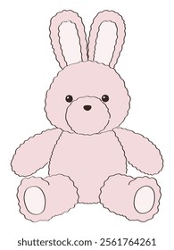 Vector illustration of a stuffed rabbit.Animal