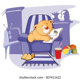 Vector illustration of a stuffed toy bear cub cartoon 


