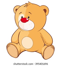 Vector Illustration of a Stuffed Toy Bear Cub . Cartoon Character 
