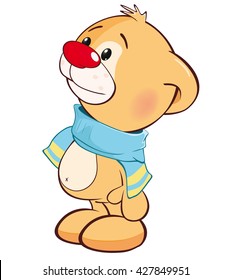 Vector Illustration of a Stuffed Toy Bear Cub. Cartoon Character 