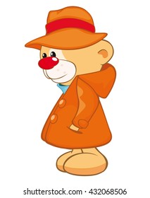 Vector Illustration of a Stuffed Toy Bear Cub. Cartoon Character 
