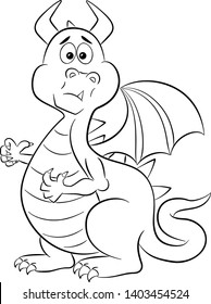 vector illustration of a stunned cartoon dragon