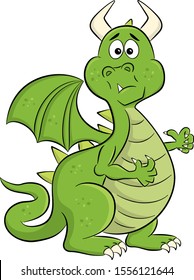 Vector Illustration Of A Stunned Cartoon Dragon