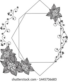 Vector illustration style of card for elegant leaf flower frame