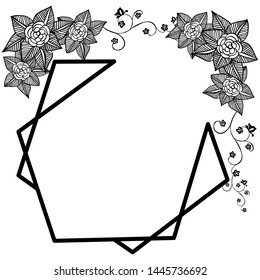 Vector illustration style of card for elegant leaf flower frame