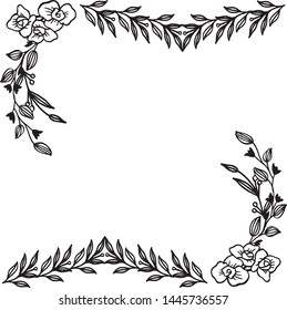Vector illustration style of card for element wreath frame