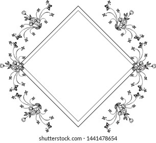Vector illustration style of card for very beautiful leaf flower frame