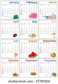 Vector Illustration of style design Calendar for 2010