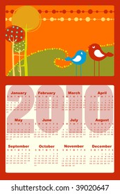 Vector Illustration of style design Calendar for 2010