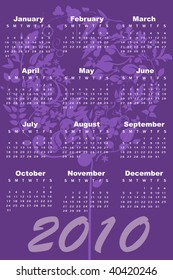 Vector Illustration of style design Calendar for 2010