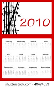Vector Illustration of style design Calendar for 2010