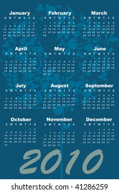 Vector Illustration of style design Calendar for 2010