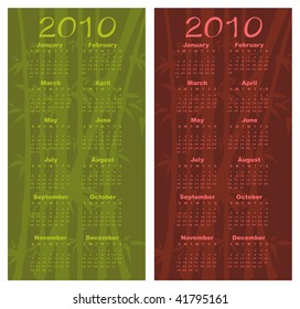 Vector Illustration of style design Calendar for 2010