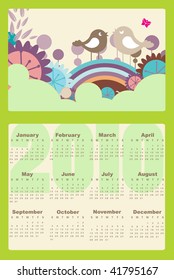 Vector Illustration of style design Calendar for 2010