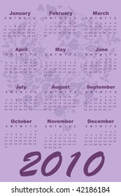 Vector Illustration of style design Calendar for 2010