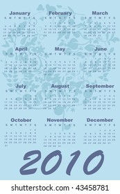 Vector Illustration of style design Calendar for 2010