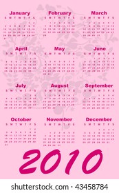 Vector Illustration of style design Calendar for 2010