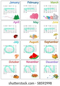 Vector Illustration of style design Calendar for 2011