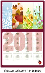 Vector Illustration of style design Calendar for 2011