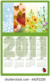 Vector Illustration of style design Calendar for 2011