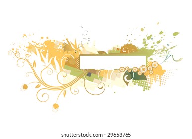 Vector illustration of style Floral Background