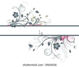 Vector illustration of style Floral Decorative banner