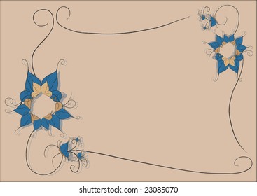 Vector illustration of style floral design frame
