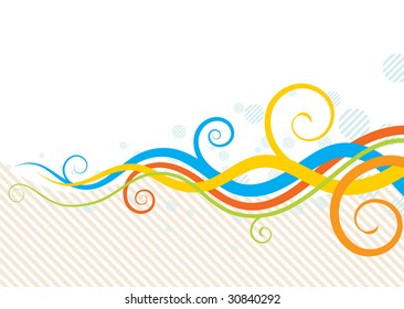 Vector illustration of style floral spring background