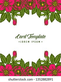 Vector illustration style flower frame with lettering of card template hand drawn