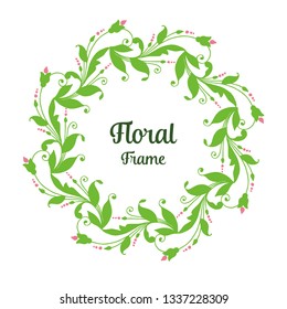 Vector illustration style pink floral frame with white backdrop hand drawn