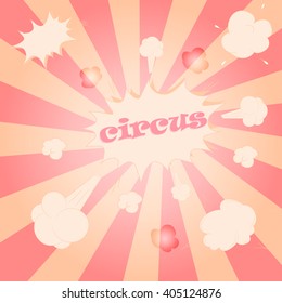 vector illustration in the style of pop art with the inscription on the international day of circus