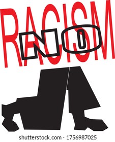 vector illustration in the style of the poster with an appeal no racism