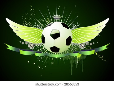 Vector illustration of style soccer football winged emblems