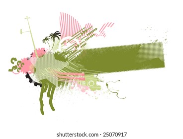 Vector illustration of style summer urban background