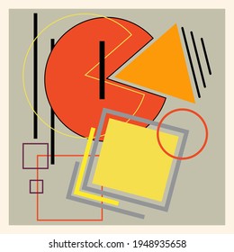 Vector illustration in the style of suprematism. An image of abstract gemetric elements.