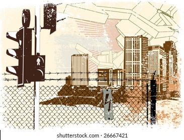Vector illustration of style urban background