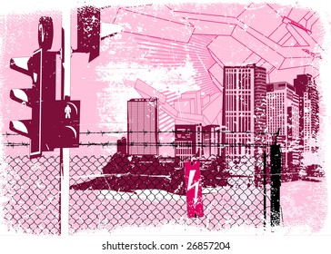 Vector illustration of style urban background