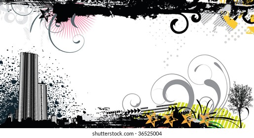 Vector illustration of style urban background