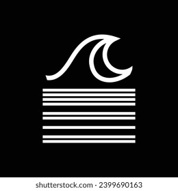 Vector illustration style vintage surfing theme badge design. For t-shirt prints, posters, stickers and other uses.