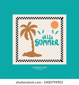 Vector illustration style vintage surfing theme badge design. For t-shirt prints, posters, stickers and other uses.