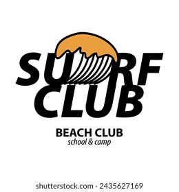 Vector illustration style vintage surfing theme badge design. For t-shirt prints, posters, stickers and other uses.