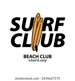 Vector illustration style vintage surfing theme badge design. For t-shirt prints, posters, stickers and other uses.