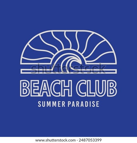 Vector illustration style vintage surfing theme badge design. For t-shirt prints, posters, stickers and other uses.