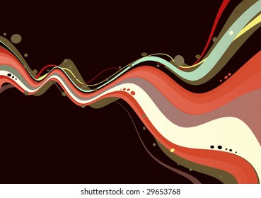 Vector illustration of style wave colored abstract Background