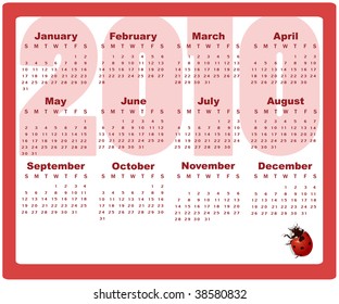 Vector Illustration of styled design Calendar for 2010