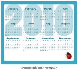 Vector Illustration of styled design Calendar for 2010