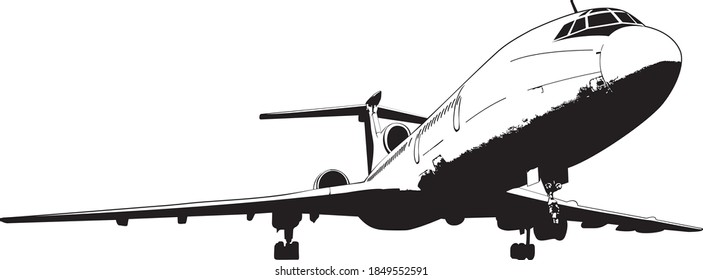 vector illustration of a stylised commercial airplane