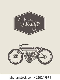 Vector illustration of a stylised vintage motorcycle