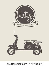 Vector illustration of a stylised vintage motorcycle